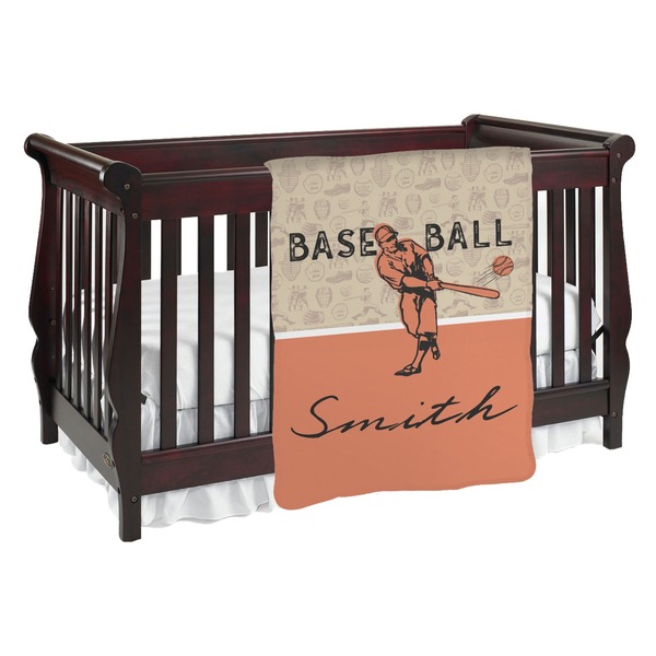Custom Retro Baseball Baby Blanket (Personalized)
