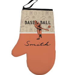 Retro Baseball Left Oven Mitt (Personalized)