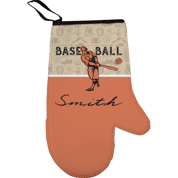 Retro Baseball Personalized Oven Mitt