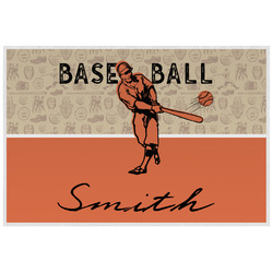 Retro Baseball Laminated Placemat w/ Name or Text