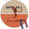 Retro Baseball Round Fridge Magnet (Personalized)