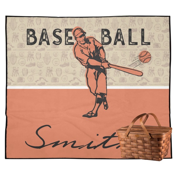 Custom Retro Baseball Outdoor Picnic Blanket (Personalized)