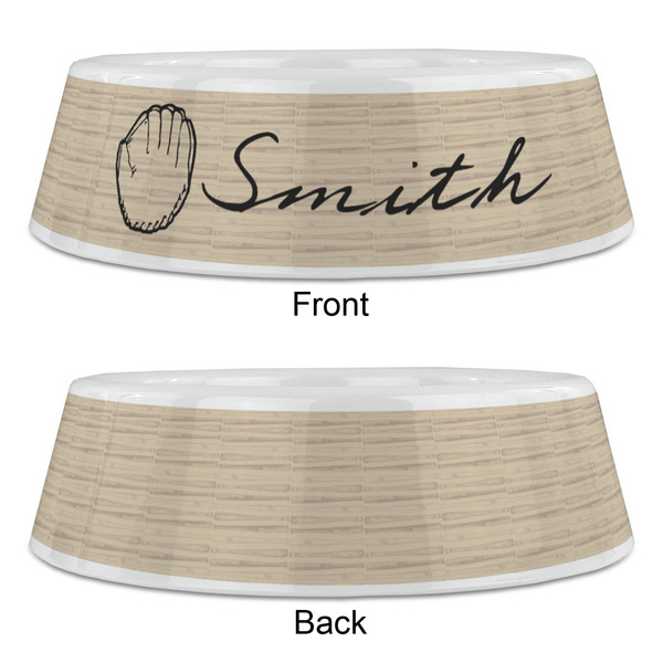 Retro Baseball Plastic Pet Bowls - Large - APPROVAL