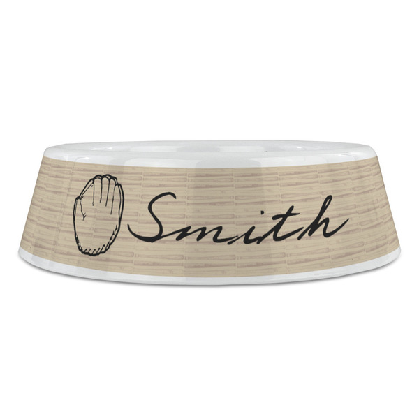 Retro Baseball Plastic Pet Bowls - Large - FRONT