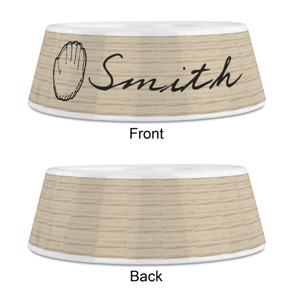 Retro Baseball Plastic Pet Bowls - Medium - APPROVAL