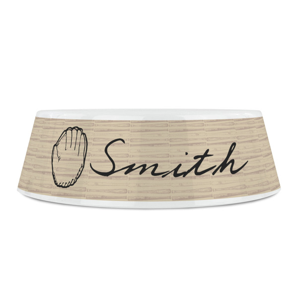 Retro Baseball Plastic Pet Bowls - Small - FRONT