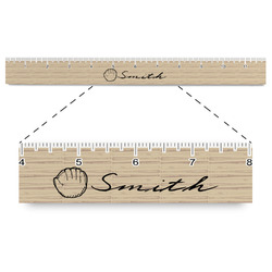 Retro Baseball Plastic Ruler - 12" (Personalized)