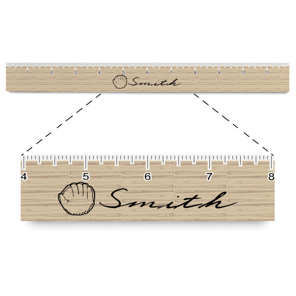Custom Retro Baseball Plastic Ruler - 12" (Personalized)