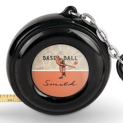 Retro Baseball Pocket Tape Measure - 6 Ft w/ Carabiner Clip (Personalized)