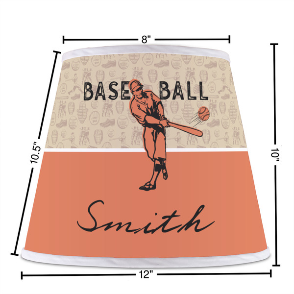 Retro Baseball Poly Film Empire Lampshade - Dimensions