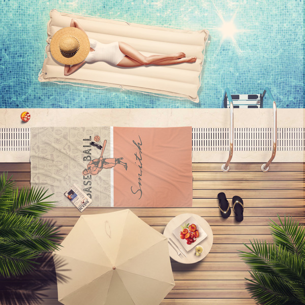 Retro Baseball Pool Towel Lifestyle