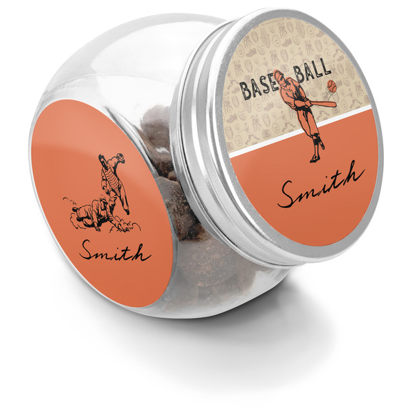 Custom Retro Baseball Puppy Treat Jar (Personalized)