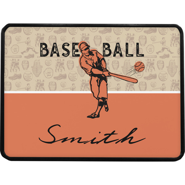 Retro Baseball Rectangular Car Hitch Cover w/ FRP Insert