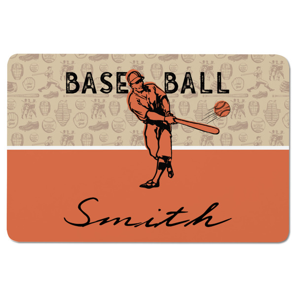 Retro Baseball Rectangular Fridge Magnet - FRONT