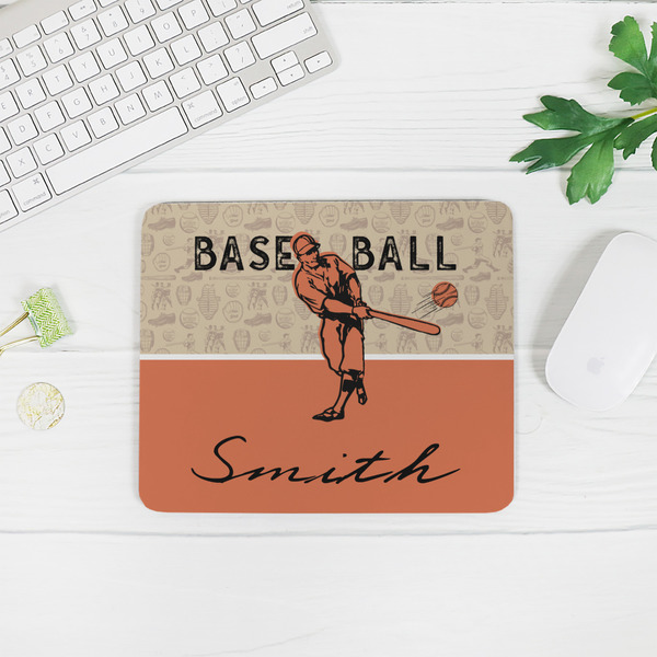 Retro Baseball Rectangular Mouse Pad - LIFESTYLE 2