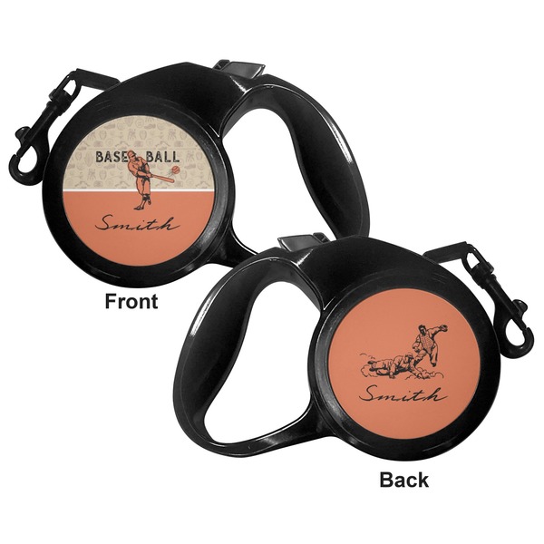 Retro Baseball Retractable Dog Leash - Medium Large - Apvl