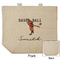 Retro Baseball Reusable Cotton Grocery Bag - Front & Back View
