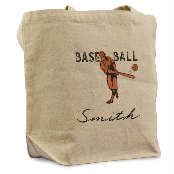 Custom Retro Baseball Reusable Cotton Grocery Bag - Single (Personalized)