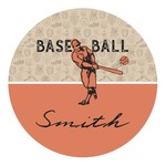 Retro Baseball Round Decal - Medium (Personalized)