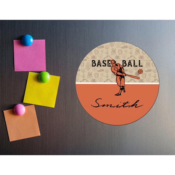 Retro Baseball Round Fridge Magnet - LIFESTYLE