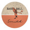 Retro Baseball 5' Round Indoor Area Rug (Personalized)
