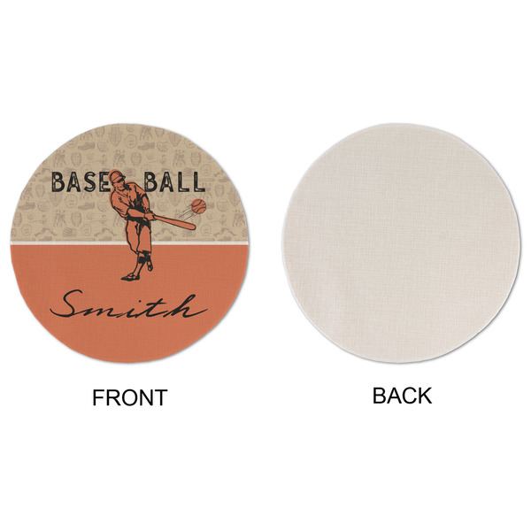 Retro Baseball Round Linen Placemats - APPROVAL (single sided)