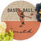 Retro Baseball Round Linen Placemats - Front (w flowers)