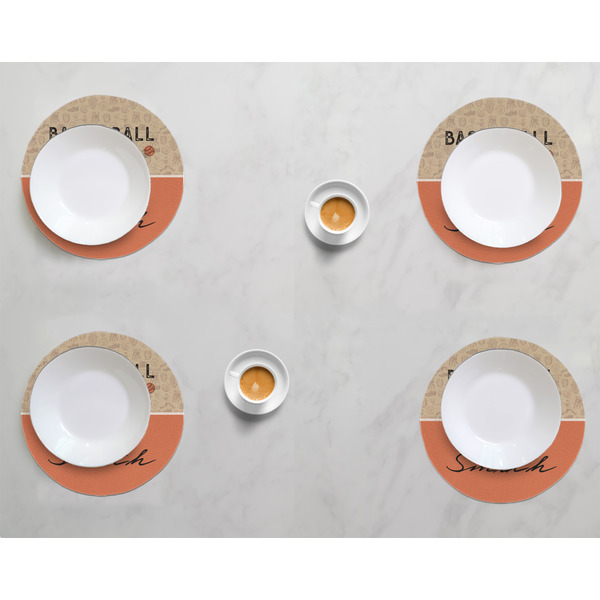 Retro Baseball Round Linen Placemats - LIFESTYLE (set of 4)