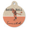 Retro Baseball Round Pet ID Tag (Personalized)