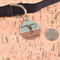 Retro Baseball Round Pet ID Tag - Large - In Context