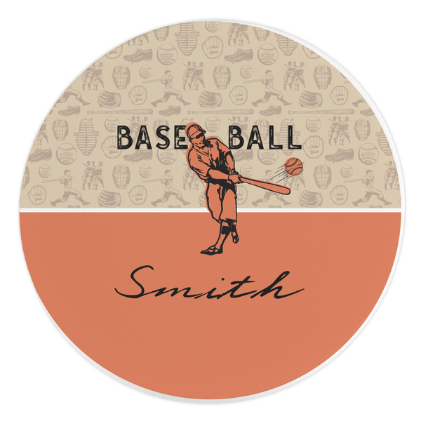 Custom Retro Baseball Round Stone Trivet (Personalized)