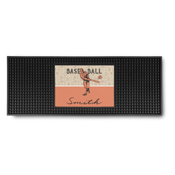 Retro Baseball Rubber Bar Mat (Personalized)