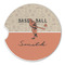 Retro Baseball Sandstone Car Coaster - Single (Personalized)