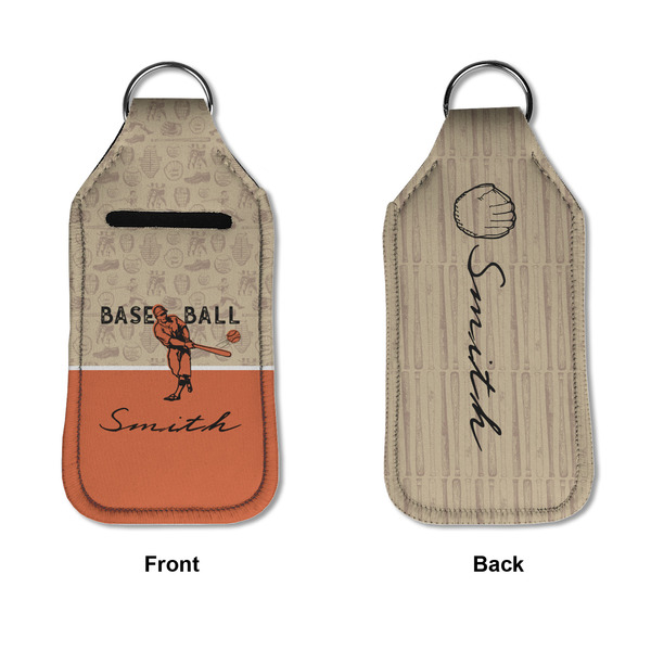 Retro Baseball Sanitizer Holder Keychain - Large APPROVAL (Flat)