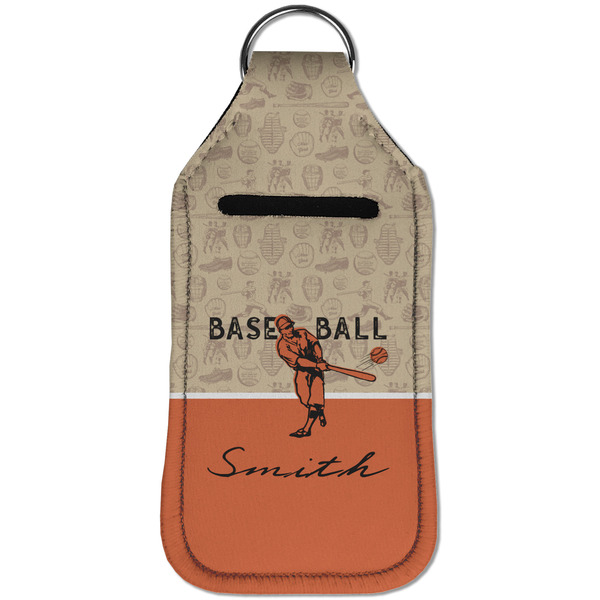 Retro Baseball Sanitizer Holder Keychain - Large (Front)