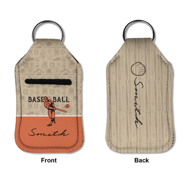 Retro Baseball Sanitizer Holder Keychain - Small APPROVAL (Flat)