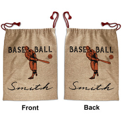 Retro Baseball Santa Sack - Front & Back (Personalized)