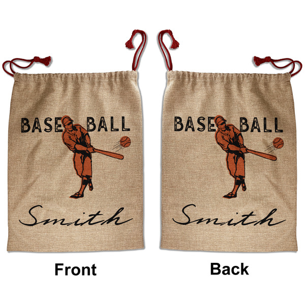 Retro Baseball Santa Bag - Front and Back
