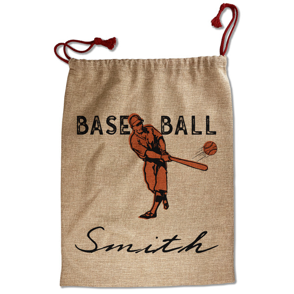 Retro Baseball Santa Bag - Front