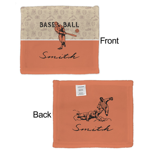 Retro Baseball Security Blanket - Front & Back View