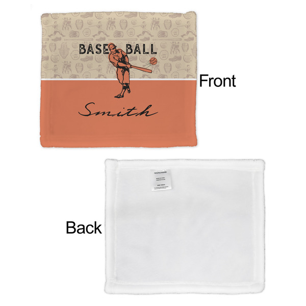 Retro Baseball Security Blanket - Front & White Back View