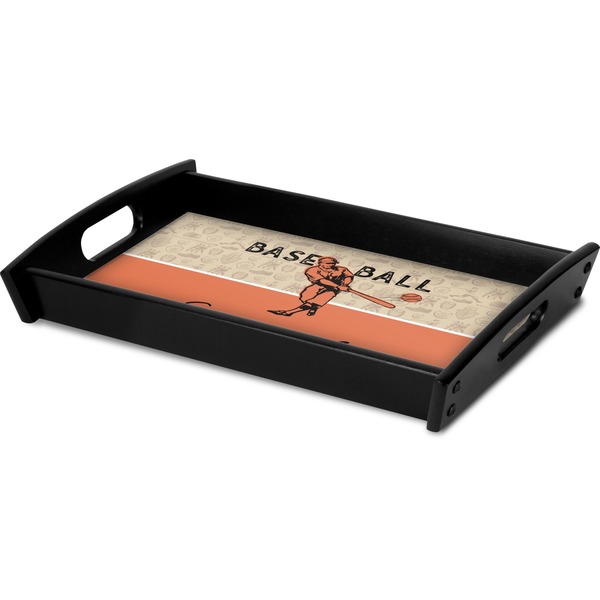 Retro Baseball Serving Tray Black - Corner
