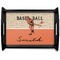 Retro Baseball Black Wooden Tray - Large (Personalized)