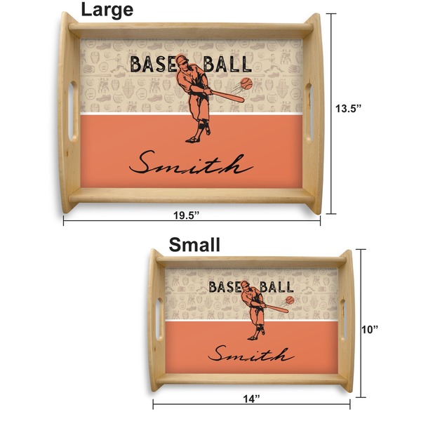 Retro Baseball Serving Tray Wood Sizes