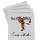 Retro Baseball Set of 4 Sandstone Coasters - Front View
