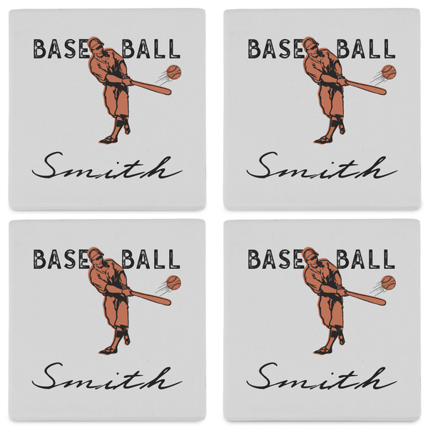 Retro Baseball Set of 4 Sandstone Coasters - See All 4 View