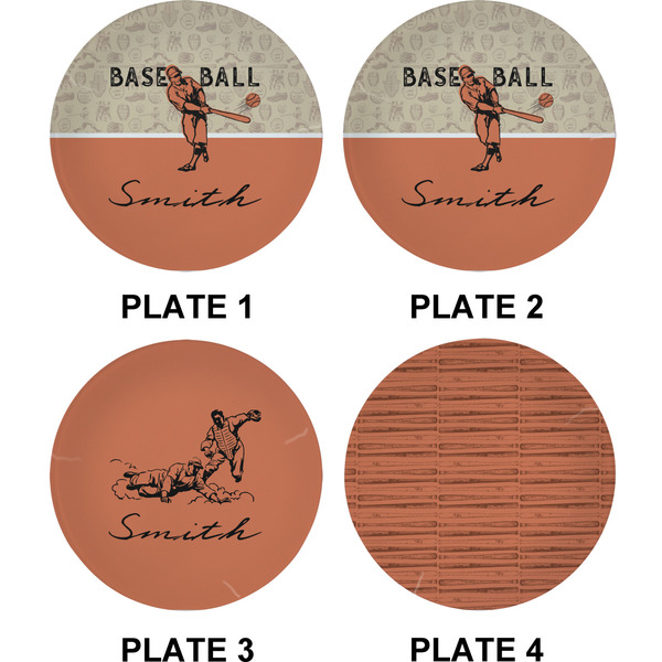 Retro Baseball Set of Appetizer / Dessert Plates (Approval)