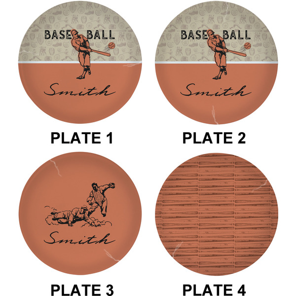 Retro Baseball Set of Lunch / Dinner Plates (Approval)