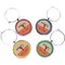 Retro Baseball Wine Charms (Set of 4) (Personalized)