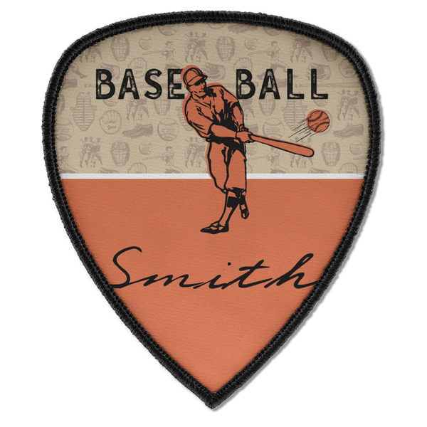 Custom Retro Baseball Iron on Shield Patch A w/ Name or Text